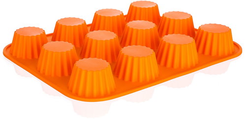 Baquet Silicone mould for 12 cupcakes Culinaria Orange 32 × 24 × 3,4 cm - Baking Mould - Main image