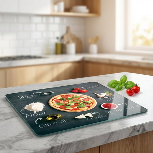 KESPER Multifunctional glass plate Pizza 56 × 50 × 1,4 cm - Cutting Board - Main image