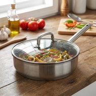 Secret de Gourmet Stainless steel pan with lid 29,5 cm - Pan