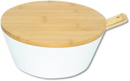 Kesper Salad and fruit bowl with cutlery 26 cm, plastic/bamboo, white - Salad Bowl
