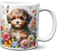 Mug Puppy in flower design mug No. 12, white - Mug