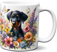 Mug Puppy in flower design mug No. 11, white - Mug
