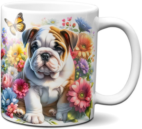 Mug Design mug Puppy in flower No. 17 - white - Mug - Main image