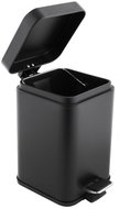 DuraHome Waste bin, 3 L, square, soft close lid, PIURA 51513, black - Rubbish Bin