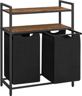 Houseland Laundry basket with additional shelf Vasagle Ovules black - Laundry Basket