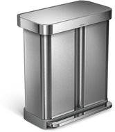 Simplehuman Pedal bin for sorted waste, 58 l (34/24), brushed steel, FPP - Rubbish Bin
