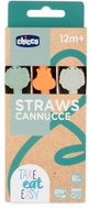 CHICCO Silicone straws 6 pcs, 12 m + - Straw