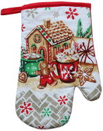 DuraHome Kuchyňská rukavice perníčková chaloupka 2 ks - Chňapka