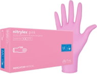 Mercator Medical Nitrilové rukavice růžové vel. M Nitrylex nepudrované 100 ks - Medical Gloves