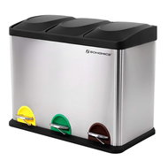 Houseland Odpadkový koš 3 × 15 l, stříbrný - Odpadkový koš
