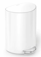 Simplehuman Pedal bin 6 L, half round, white steel - Rubbish Bin
