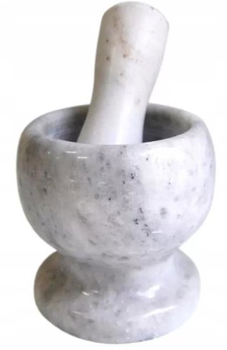 Pronett Polished granite mortar and pestle 11 cm light grey - Mortar - Main image