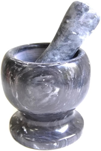 Pronett Polished granite mortar and pestle 11 cm dark grey - Mortar - Main image