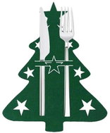 APT BQ86 Cutlery case with Christmas tree motif 6 pcs, green - Placemat