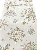 APT BQ88A Vánoční běhoun na stůl 183 × 33 cm, bílo zlatý - Runner