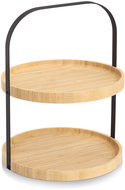 Tiered Stand ZELLER Extractor round bamboo, 25 × 25 × 33 cm, black - Etažér