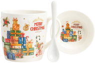 eCa KB17WZ2 Christmas ceramic mug with spoon and saucer, 400 ml - Mug