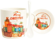 eCa KB17WZ4 Christmas ceramic mug with spoon and saucer, 400 ml - Mug