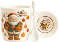 eCa KB34WZ1 Vánoční keramický hrnek se lžičkou a podšálkem, 350 ml - Hrnek