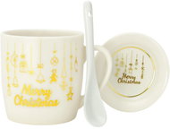 eCa KB33WZ4 Christmas ceramic mug with spoon and saucer, 350 ml - Mug
