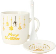 eCa KB33WZ1 Christmas ceramic mug with spoon and saucer, 350 ml - Mug