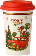 eCa KB31WZ3 Vánoční keramický hrnek se silikonovým nálevníkem, 400 ml - Hrnek