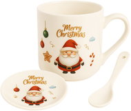 eCa KB20WZ3 Vánoční keramický hrnek se lžičkou a podšálkem, 400 ml - Hrnek
