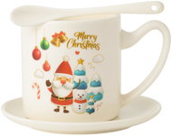 eCa KB20WZ1 Vánoční keramický hrnek se lžičkou a podšálkem, 400 ml - Hrnek