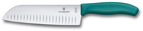 Victorinox Universal santoku knife, 17 cm, straight, fluted, green, blister Main image Victorinox Universal santoku knife, 17 cm, straight, fluted, green, blister - Kitchen Knife - Main image