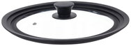 Ruhhy 25560 Universal glass lid with silicone rim 3in1, 24/26/28 cm - Lid