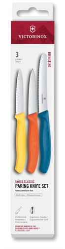 Victorinox Swiss Classic vegetable knife set, straight/ serrated blade, yellow/orange/blue - Knife Set - Main image