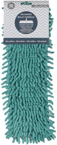 DOCHTMANN Microfibre replacement with fringe for telescopic mop, turquoise - Floorcloth - Main image