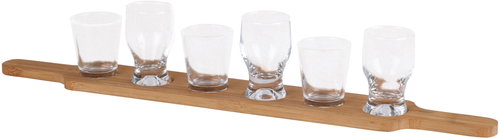 DOCHTMANN Tapasový set bambus a 6 skleniček 50 × 7 cm - Serving Set - Main image