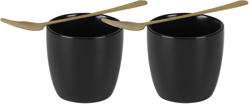 DOCHTMANN Set of 2 ceramic bowl with spoon 6 × 7 cm - Small Bowl - Main image