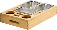 KESPER Buffet organizer with stainless steel containers, bamboo 39,8 × 26 × 7,5 cm - Tray