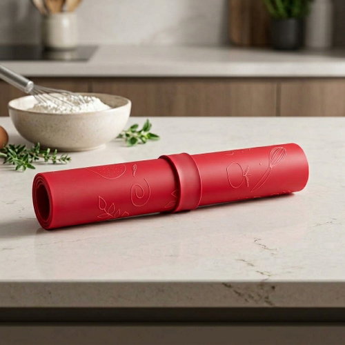 coox Silicone cylinder with clip 60 × 40 cm, red - Pastry Board - Main image
