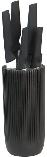 KESPER Block with six knives black, plastic 11 × 11 × 36.5 cm - Kitchen Knife - Main image