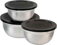 KESPER Set of bowls with lid, 3 pcs, stainless steel - Bowl
