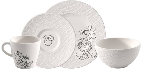 Villeroy & Boch Breakfast set from Manufacture Rock Blanc collection - Mickey Mouse 4 pcs - Dish Set - Main image