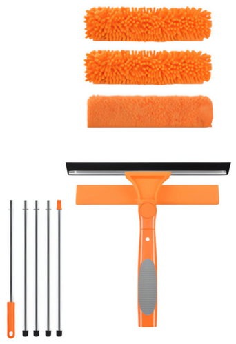 Ruhhy 27685 Telescopic Window Squeegee 180 cm, 3 in 1, orange - Window Squeegee - Main image
