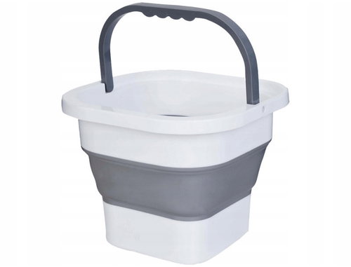 Verk 27716 Foldable silicone bucket 17 L, grey - Bucket - Main image