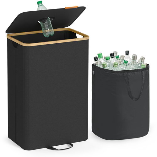 SONGMICS Sorted waste basket, black 42 × 32.5 × 70.5 cm - Rubbish Bin - Main image