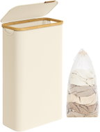 SONGMICS Folding laundry basket with lid, cream 65 L - Laundry Basket
