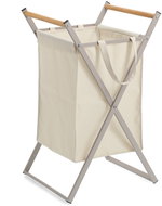 ZELLER Koš na prádlo béžový, polyester, kov 36,2 × 35 × 68,5 cm - Laundry Basket
