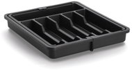 ZELLER Extendable sideboard, plastic, 37,6 × 33,5 - 56,8 × 5,2 cm, black - Cutlery Tray