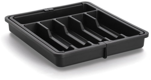 ZELLER Extendable sideboard, plastic, 37,6 × 33,5 - 56,8 × 5,2 cm, black - Cutlery Tray - Main image