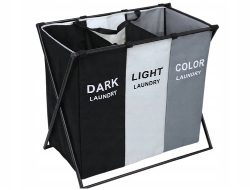 Verk 27739 Triple laundry basket, foldable, 135 l - Laundry Basket - Main image