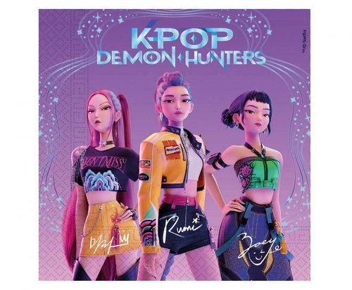 GoDan Papírové ubrousky K-POP DEMON HUNTERS, 33 × 33 cm, 20 ks - Paper Napkins - Main image