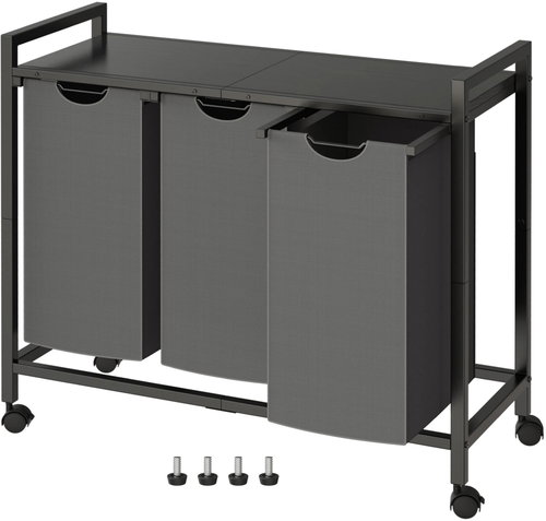 Houseland Endy 120 l, grey-black - Laundry Basket - Main image