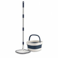 Verk 27775 Rotační plochý mop 360°, skládací kbelík, 2× potah z mikrovlákna, bílo-modrý - Mop